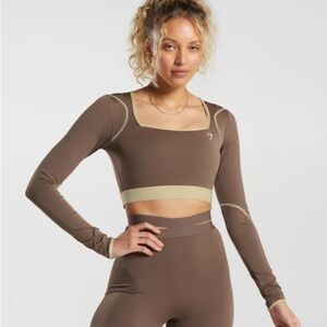 Gymshark long sleeve 2 tone crop